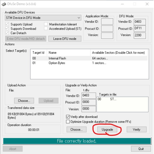 NanoVNA H ve H4 Firmware Güncellemesi Nasıl Yapılır? 3 Dfuse load
